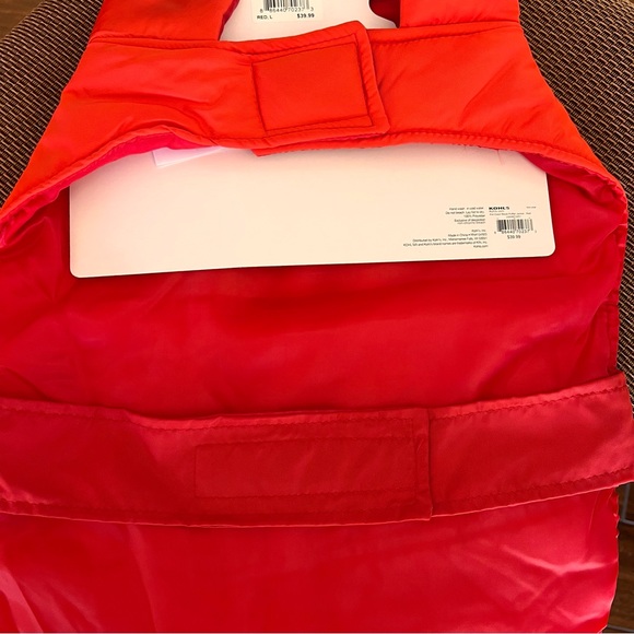 Sonoma NWT Pet Color Block Puffer Jacket L (Up To 55lbs) Color Red Two Tone - Picture 11 of 11